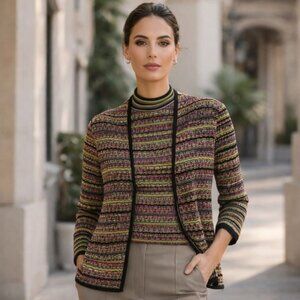 Missoni Knit Twin Set Cardigan & Top Multicolor Italy Size 10 Luxury